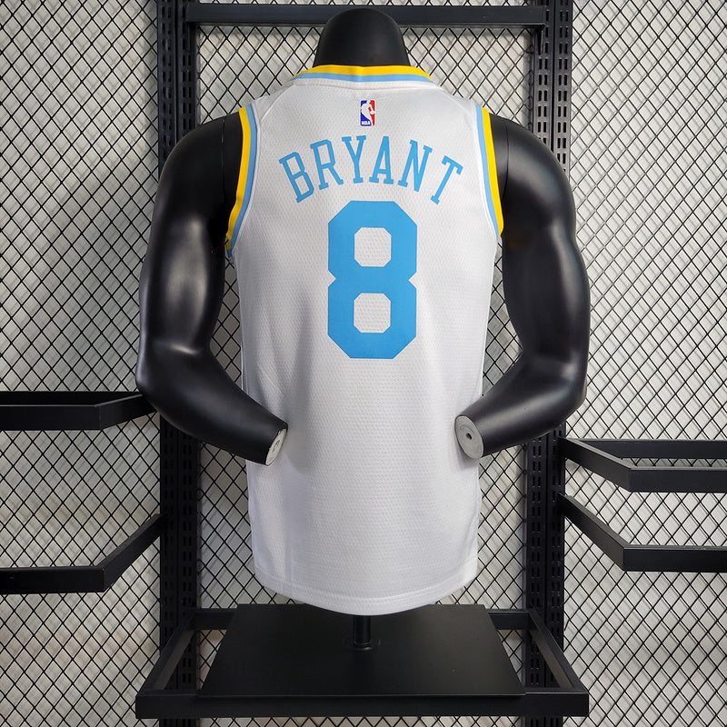 Los Angeles Lakers Nike Classic Edition White And Blue Swingman Jersey #8 Kobe Bryant