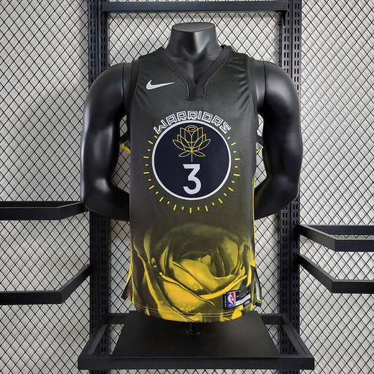 Golden State Warriors Black And Yellow Classic Swingman Jersey #3 Jordan Poole