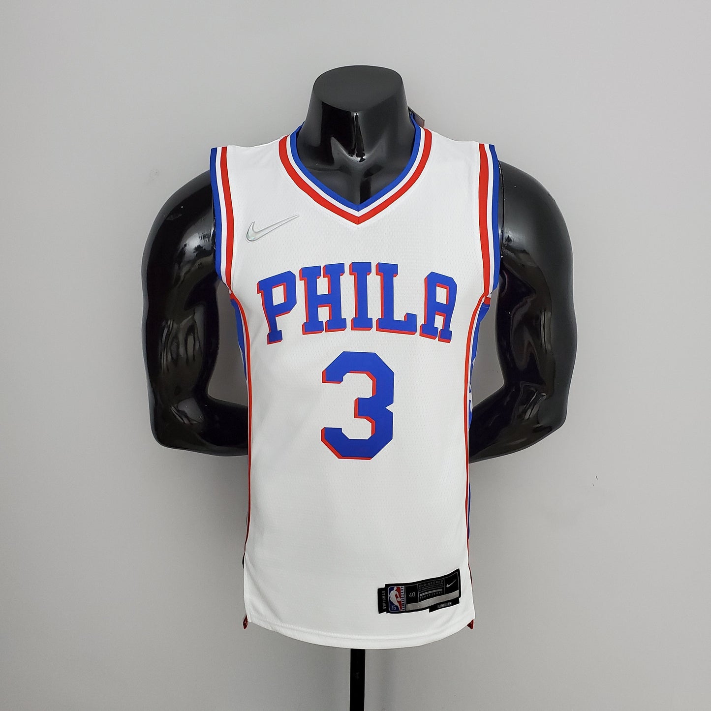 Philadelphia 76ers White Jersey #3 Allen Iverson