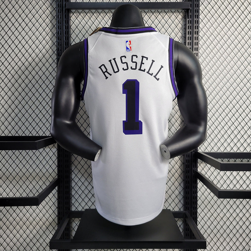 Los Angeles Lakers Nike Classic Edition White And Purple Swingman Jersey #1 Russell Westbrook