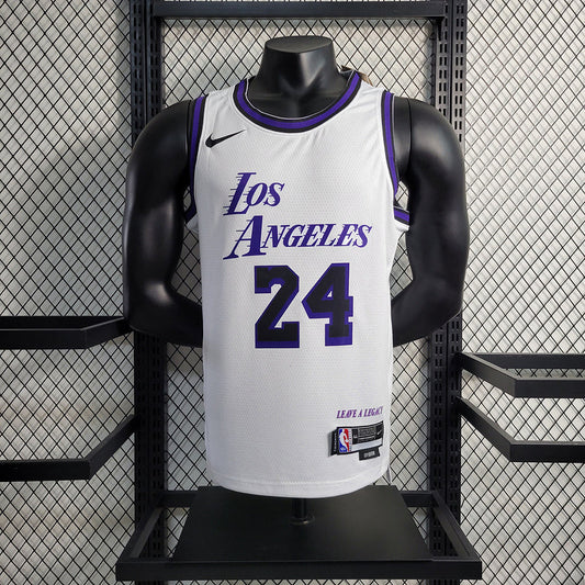 Los Angeles Lakers Nike Classic Edition White And Purple Swingman Jersey #24 Kobe Bryant