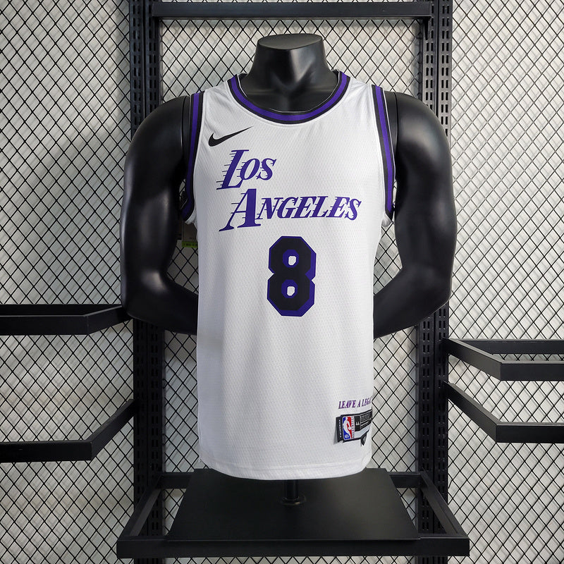 Los Angeles Lakers Nike Classic Edition White And Purple Swingman Jersey #8 Kobe Bryant