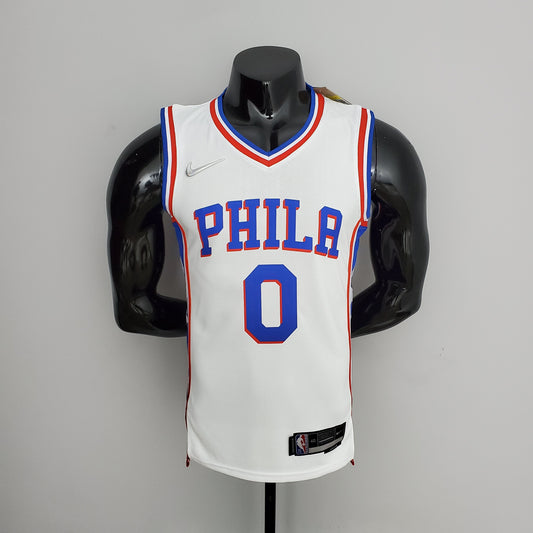 Philadelphia 76ers White Jersey #0 Tyrese Maxey