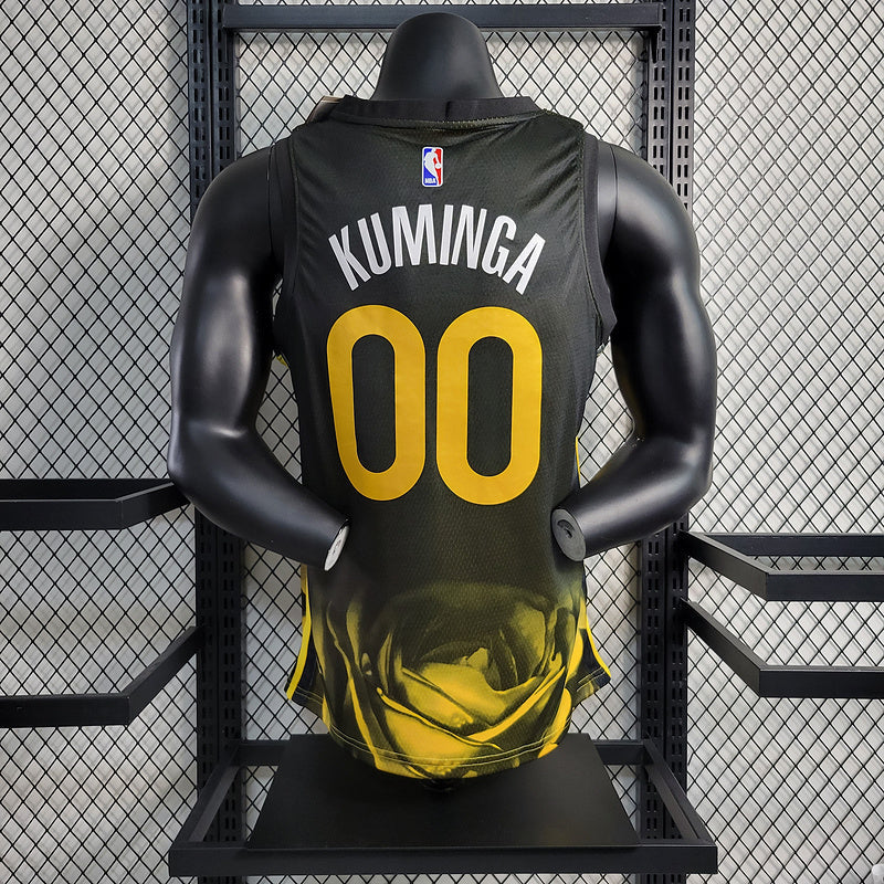 Golden State Warriors Black And Yellow Classic Swingman Jersey #00 Jonathan Kuminga