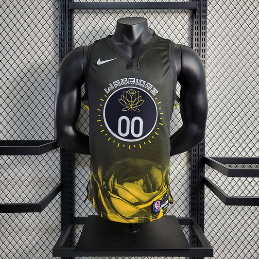 Golden State Warriors Black And Yellow Classic Swingman Jersey #00 Jonathan Kuminga